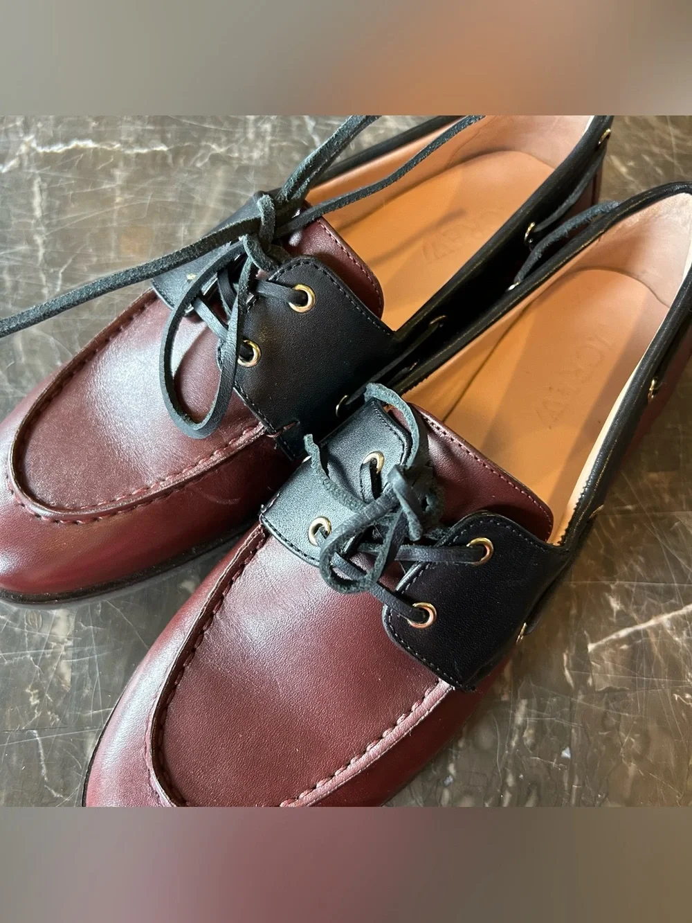J. Crew Boat Shoes in Leather Loafers Brown / Black Women’s Size 8 CL502